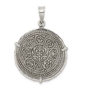Ancient Coins Sterling Silver and Silver Tibet Tanka Coin Pendant with a Certifi